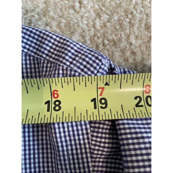 Ralph Lauren Mens Oxford Shirt 17 32/33 Yarmouth Purple White Long Sleeve - Picture 12 of 12